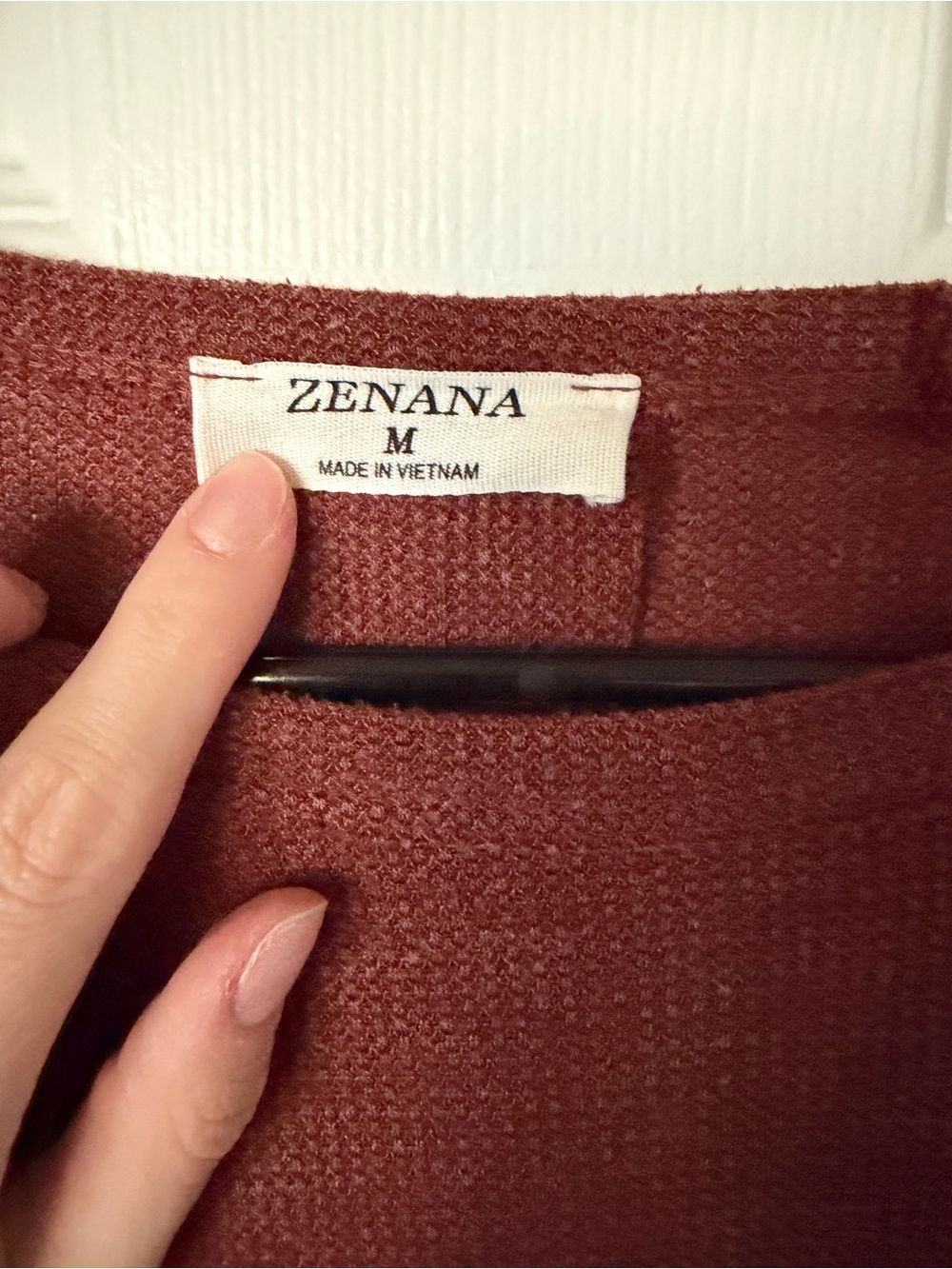 Zenana Outfitters Rust Knit Crewneck Sweater - Picture 3 of 3